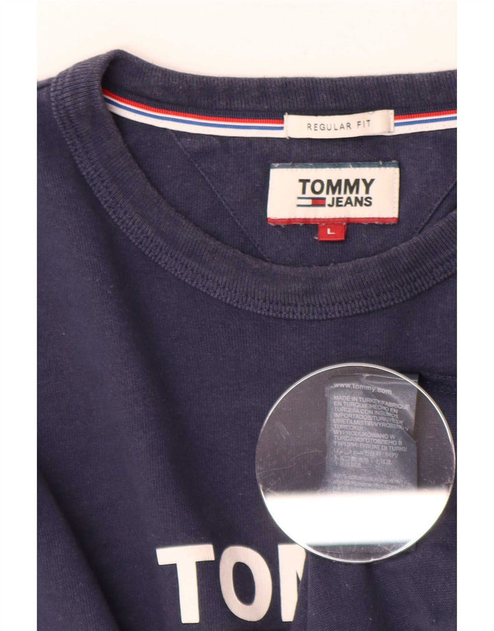 Tommy Hilfiger Мужской топ стандартного кроя с графикой и длинными рукавами, большой размер, темно-синий