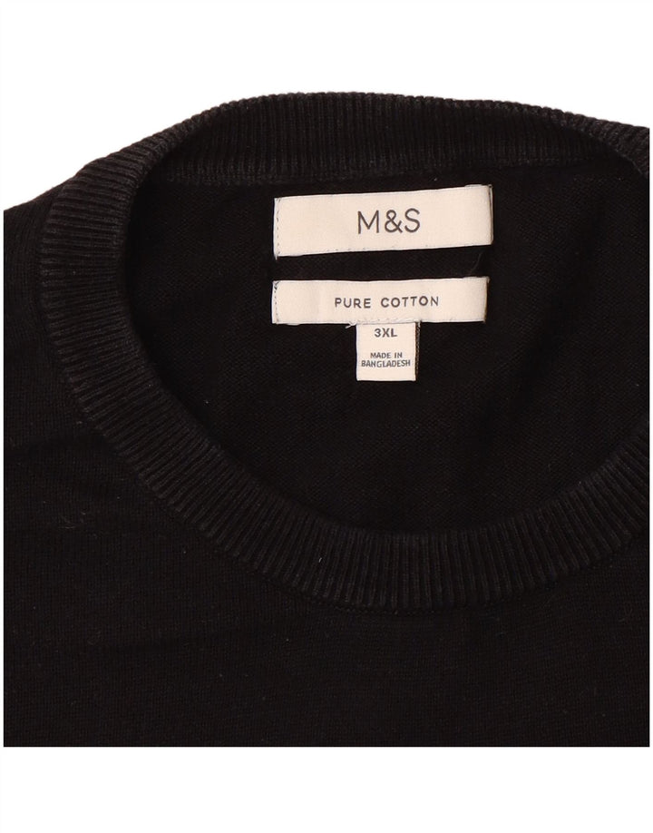 Мужской джемпер с круглым вырезом Marks & Spencer 3XL, черный хлопок