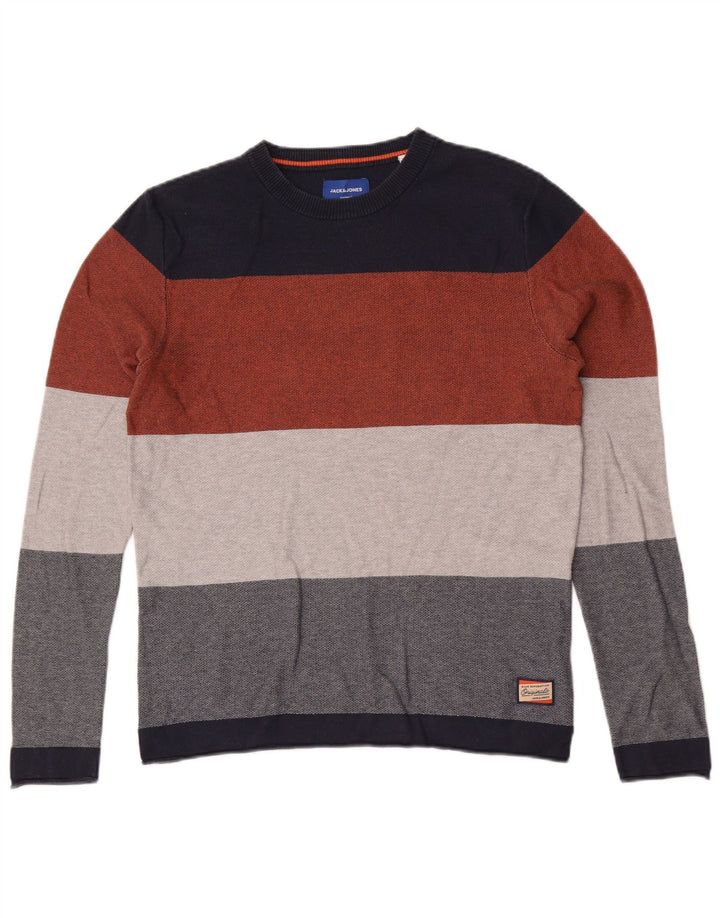 Мужской топ Jack & Jones из хлопка с длинными рукавами и средней разноцветной полоской