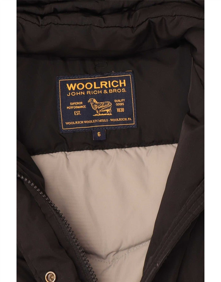 Утепленная куртка с капюшоном для девочек Woolrich, 5-6 лет, черная