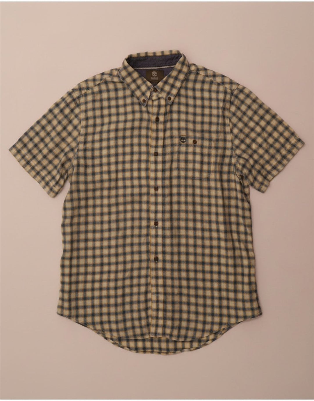 Мужская рубашка с коротким рукавом Timberland Earthkeepers, маленькая желтая клетка