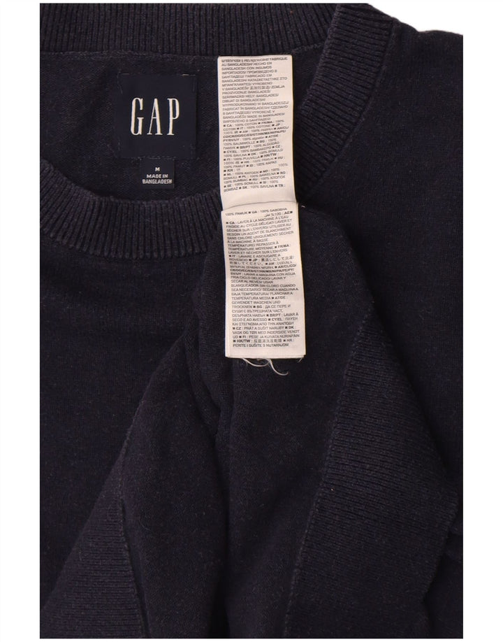 Мужской джемпер с круглым вырезом Gap, средний темно-синий хлопковый свитер