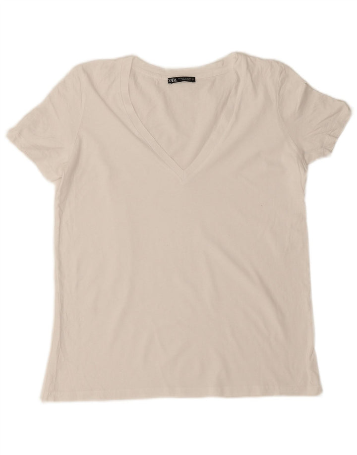Женская футболка Zara Top UK 10, маленькая белая