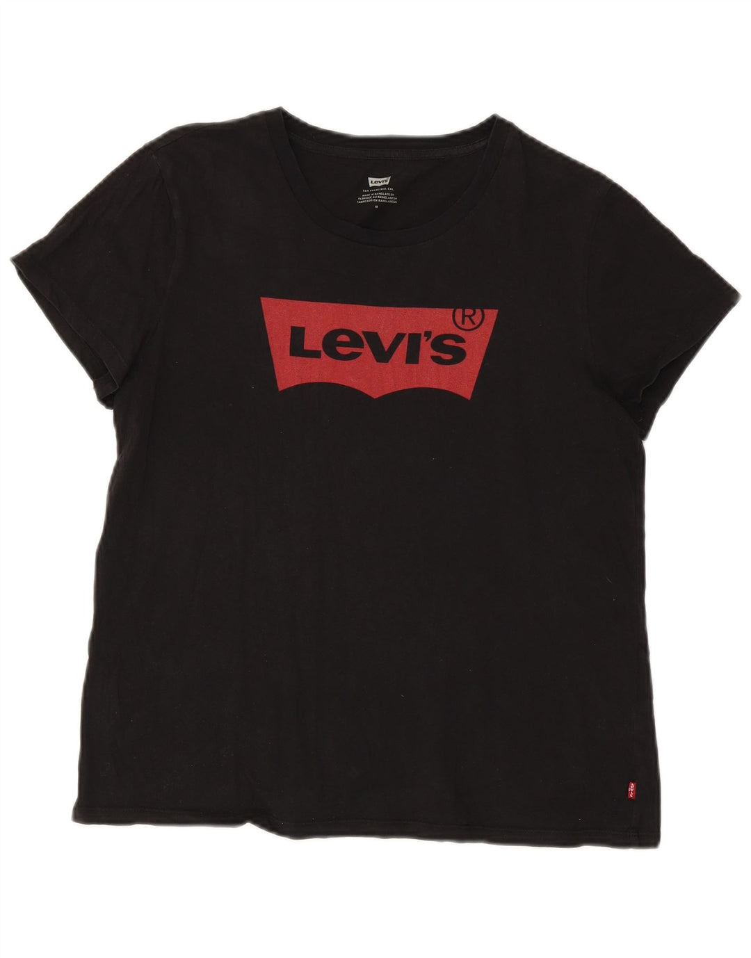 Женская футболка оверсайз с рисунком Levi's Top UK 14, средний черный хлопок