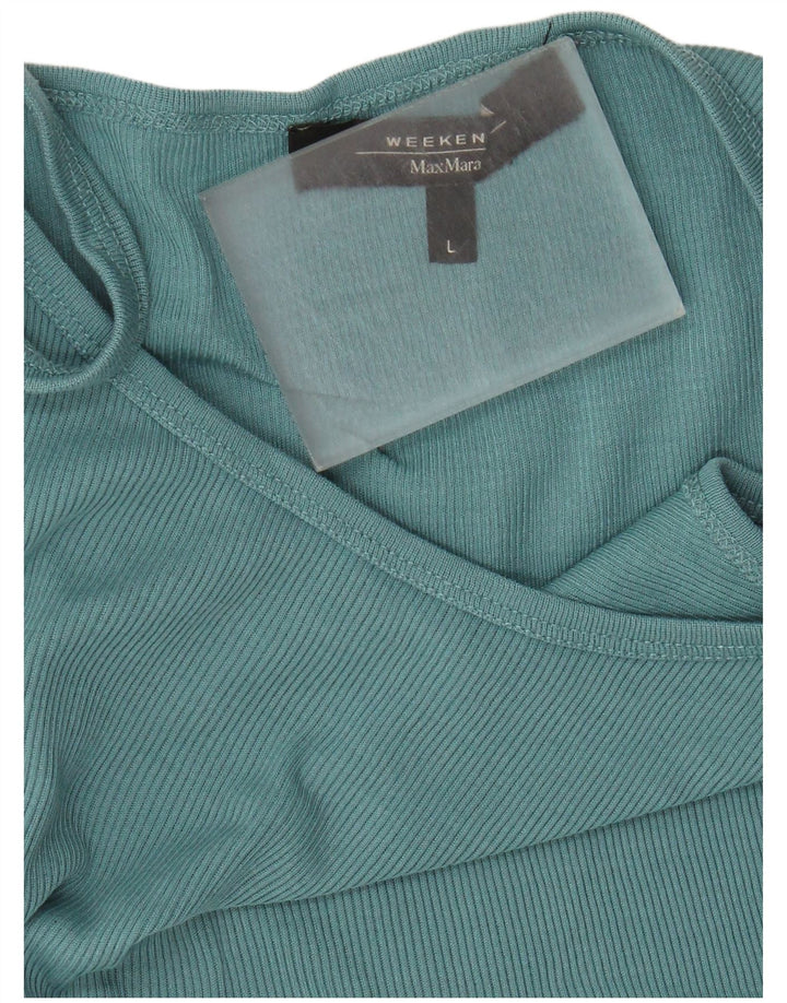 Женский укороченный топ на бретельках Max Mara Weekend UK 14, большой синий