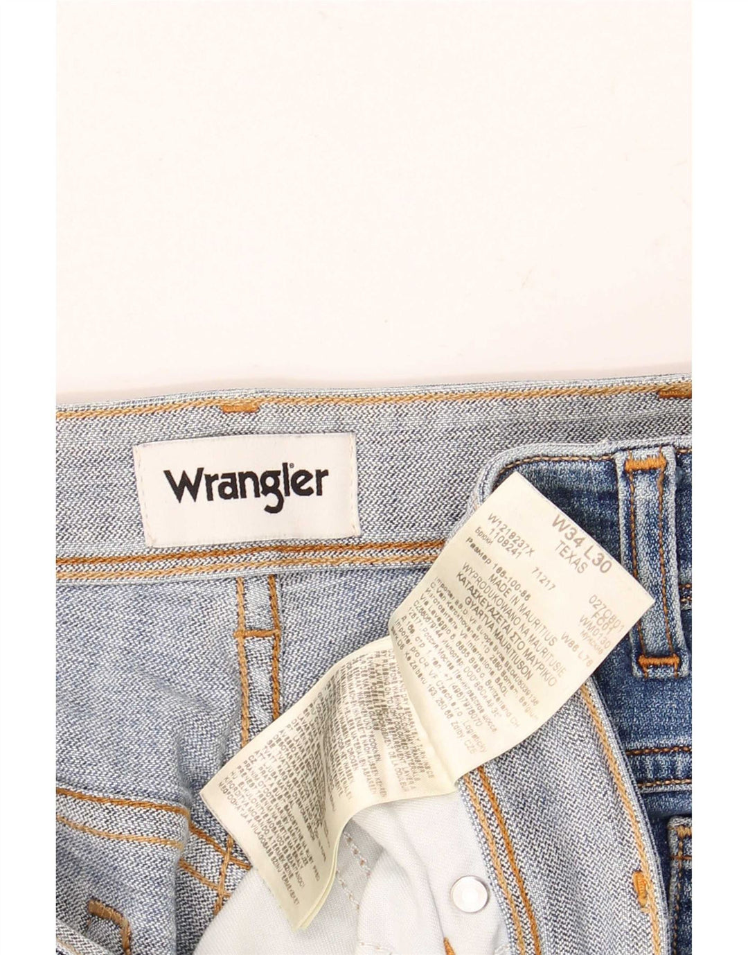 Мужские прямые джинсы Wrangler Texas W34 L30, синий хлопок