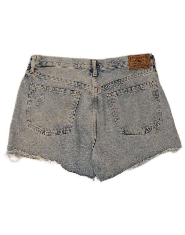 Женские джинсовые шорты с высокой талией Polo Ralph Lauren W29, хлопковый средний синий цвет