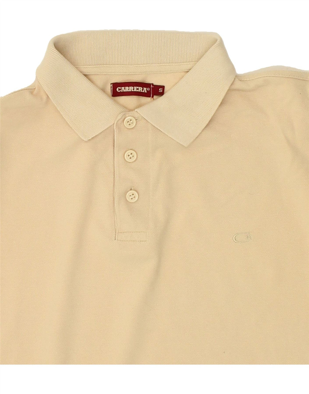 CARRERA Mens Polo Shirt Small Beige Cotton Vintage Carrera and Second-Hand Carrera from Messina Hembry 