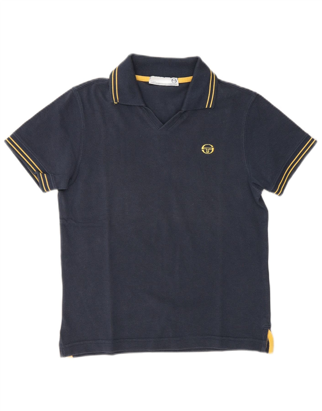 Женская рубашка-поло Sergio Tacchini UK 12, средний темно-синий хлопок