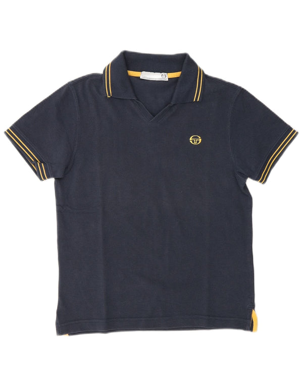 Женская рубашка-поло Sergio Tacchini UK 12, средний темно-синий хлопок