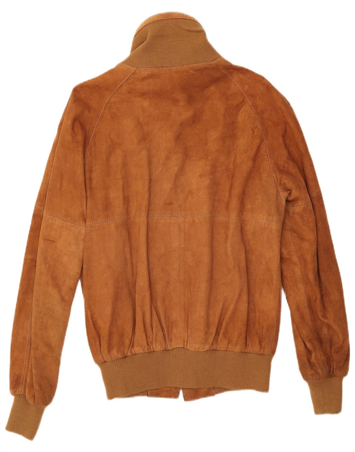 Мужской замшевый бомбер VINTAGE IT 50, большой, бежевый кожаный