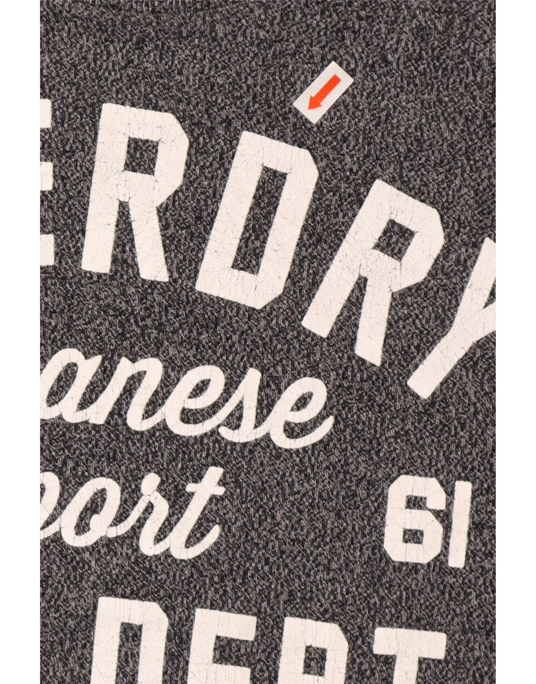 SUPERDRY Мужская футболка с рисунком из хлопка среднего серого цвета с крапинками