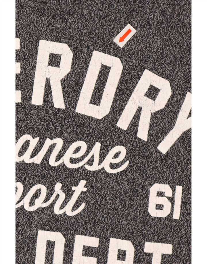 SUPERDRY Мужская футболка с рисунком из хлопка среднего серого цвета с крапинками