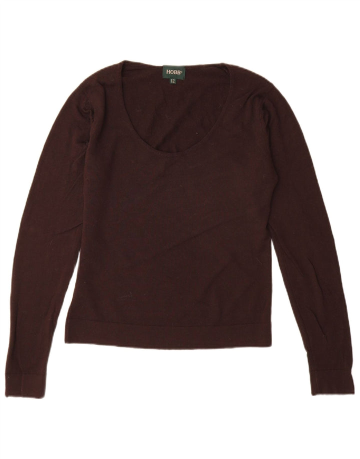 Женский свитер с вырезом «лодочка» HOBBS, Великобритания 12, средний коричневый, новая шерсть