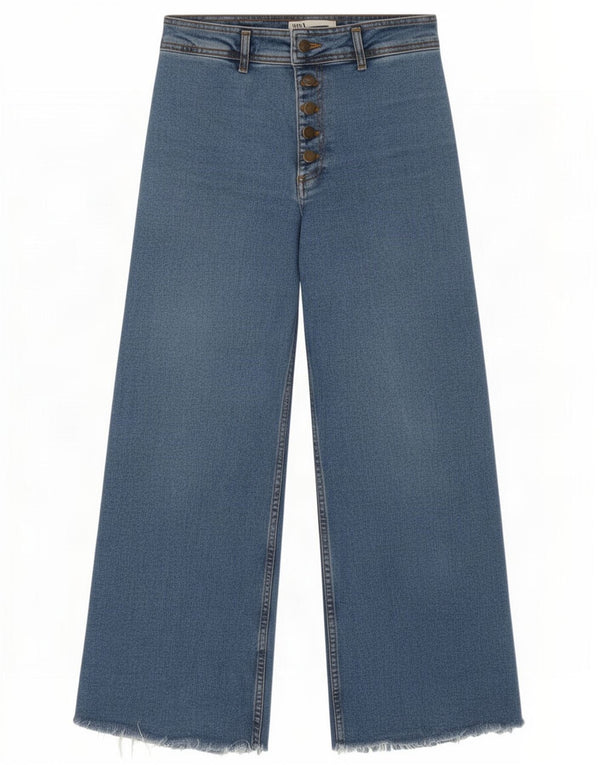 Женские широкие джинсы с высокой талией Zara EU 38, маленькие W28 L28, синие