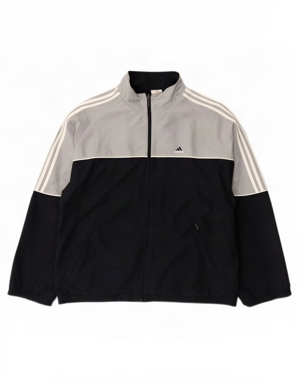 Adidas Mens Tracksuit Top Jacket UK 46/48 XL Navy Blue Colourblock