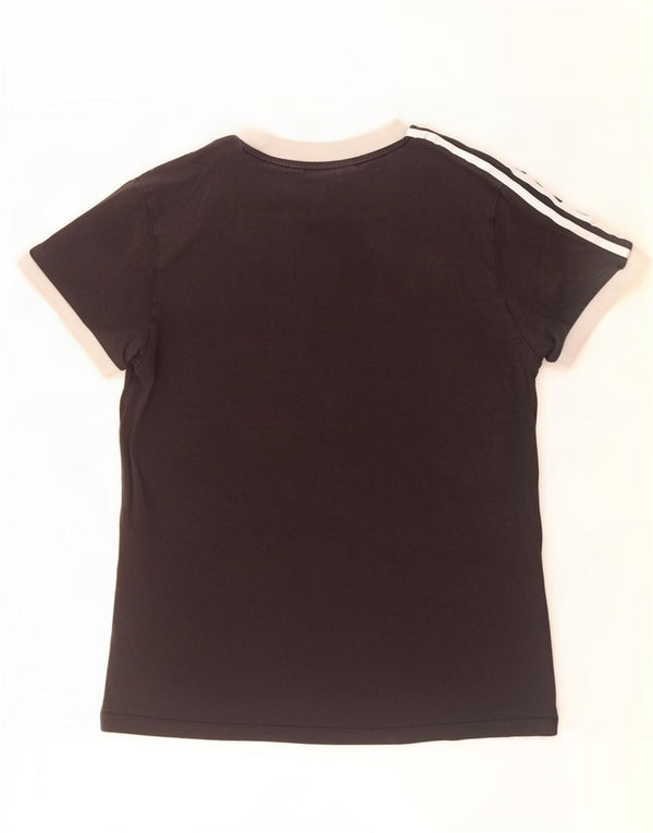 Женская футболка Adidas Top UK 12, средний черный, хлопок с цветными блоками