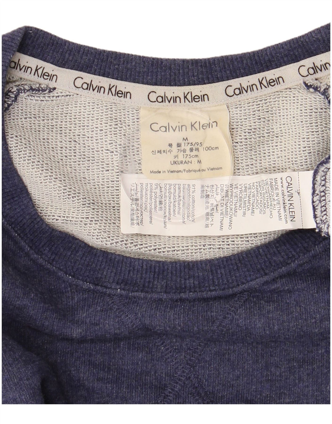 CALVIN KLEIN Мужской свитшот с графическим рисунком, средний темно-синий с цветными блоками