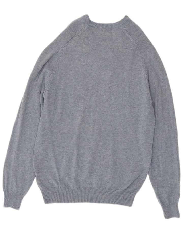 Мужской джемпер с v-образным вырезом Marks & Spencer Blue Harbour, средний синий