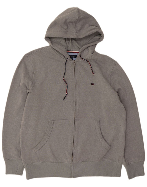 Tommy Hilfiger Мужской свитер с капюшоном на молнии, большой серый хлопок