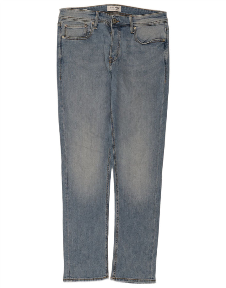 Мужские узкие джинсы Jack & Jones W32 L32 синие, хлопок