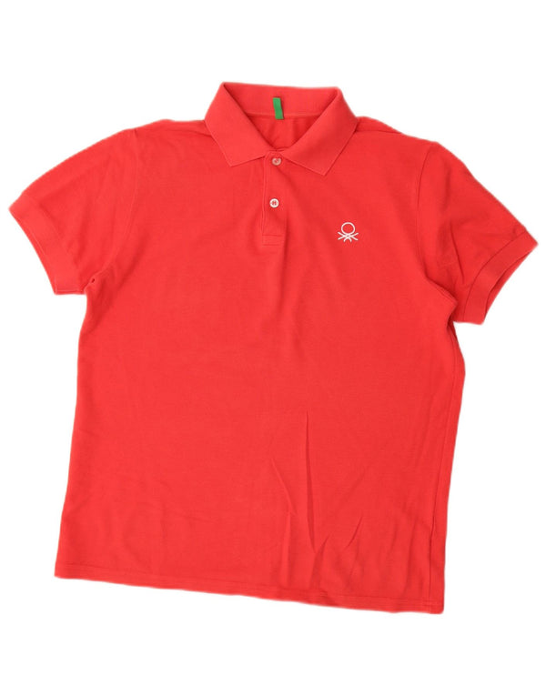 Рубашка-поло Benetton для мальчиков 13-14 лет, 3XL, красный хлопок