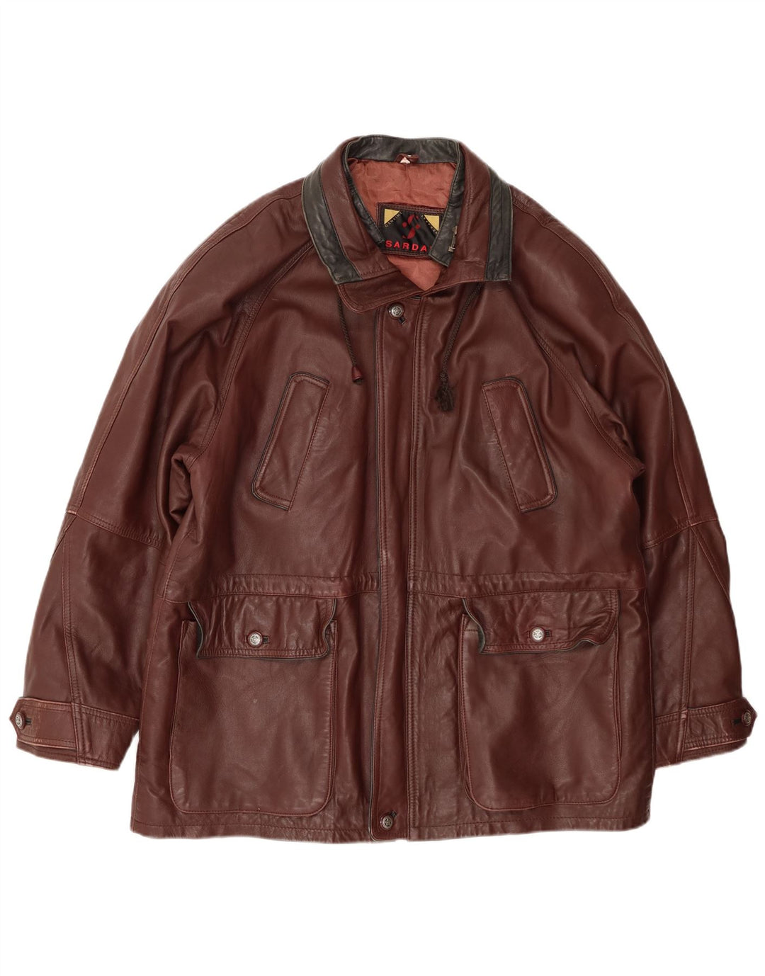 SARDAR Мужская кожаная куртка UK 42 XL Коричневая кожа