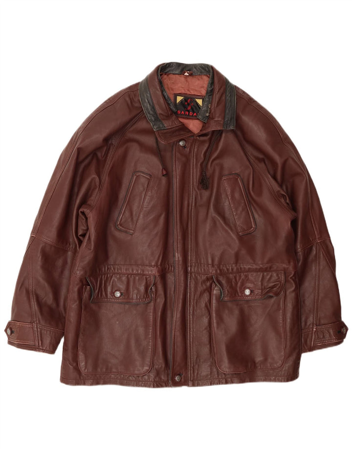 SARDAR Мужская кожаная куртка UK 42 XL Коричневая кожа