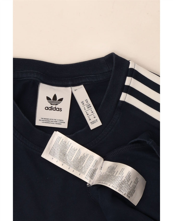Мужская футболка ADIDAS, верх среднего размера, темно-синий, хлопок