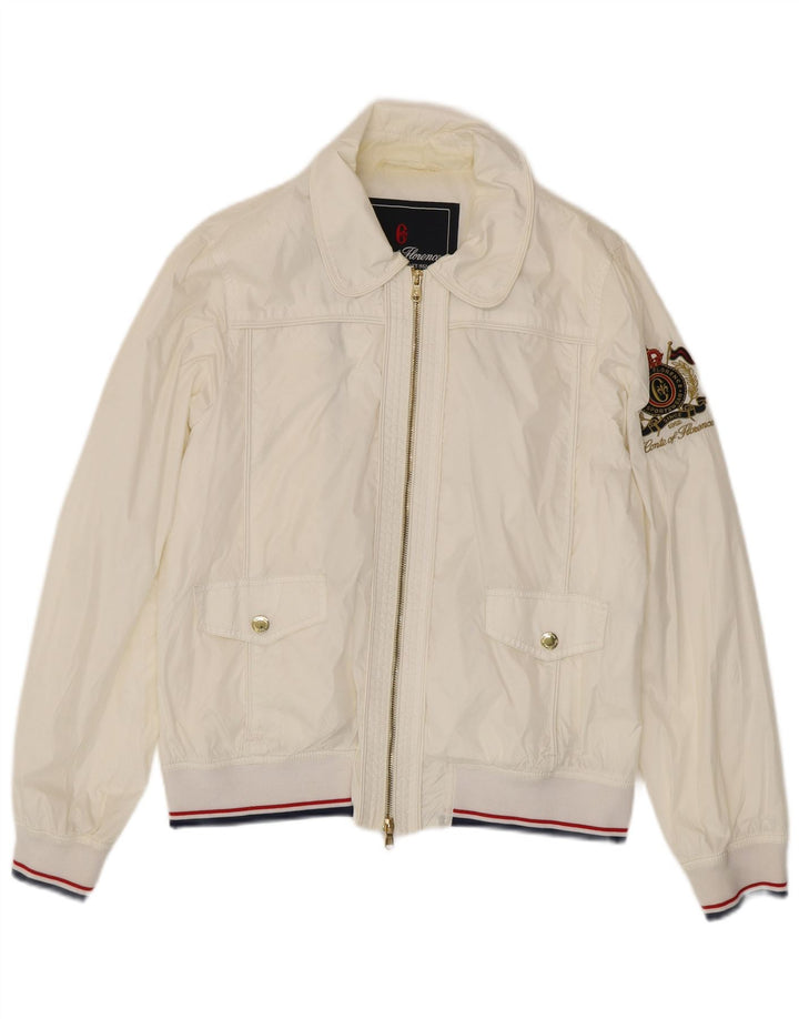 Женский бомбер с графическим рисунком Conte of Florence IT 48 XL Белый Полиамид