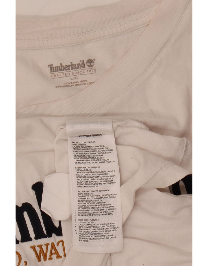 Мужская футболка с рисунком Timberland, большой белый хлопок