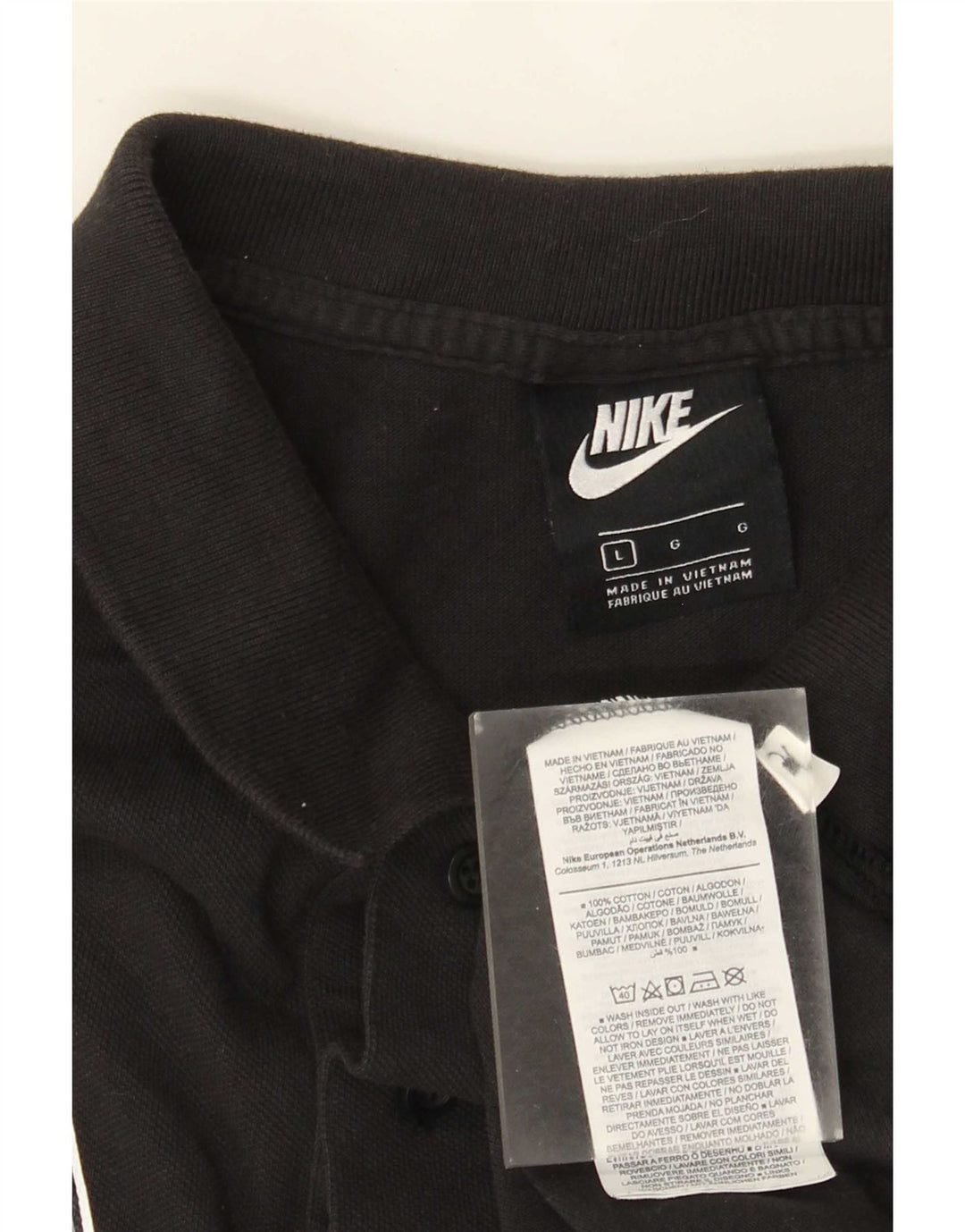 Мужская рубашка-поло Nike, большая черная, хлопковая
