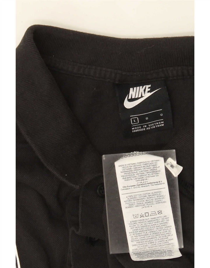 Мужская рубашка-поло Nike, большая черная, хлопковая