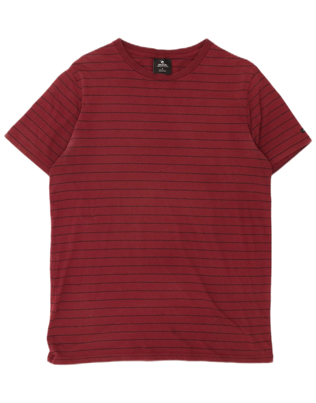 Мужская футболка Rip Curl Top среднего бордового цвета в полоску