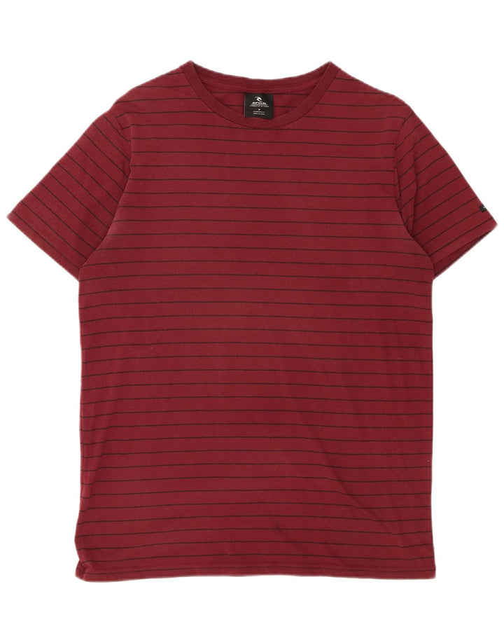 Мужская футболка Rip Curl Top среднего бордового цвета в полоску