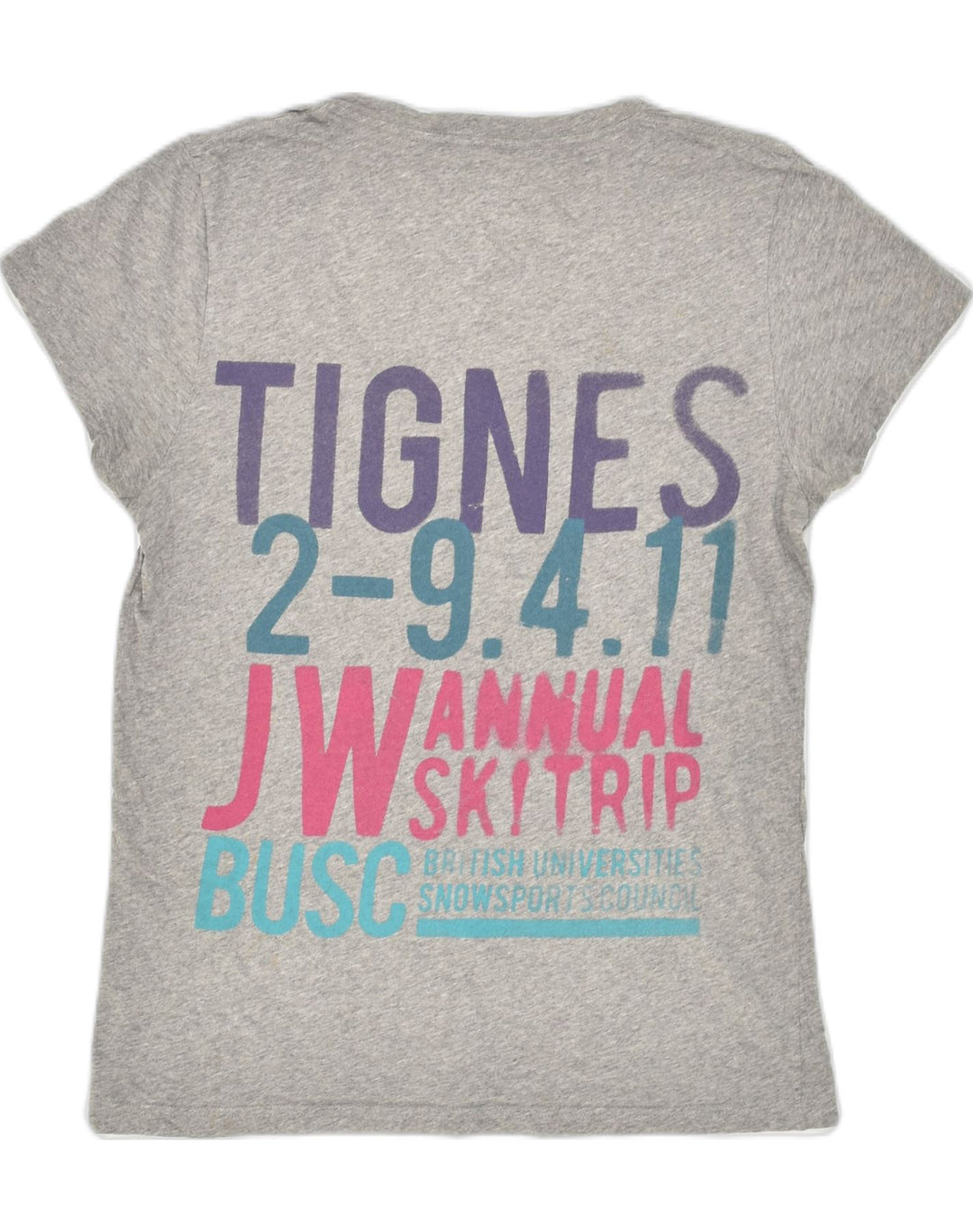 JACK WILLS Womens Graphic T-Shirt Top UK 8 Small Grey Cotton | Vintage Jack Wills | Thrift | Second-Hand Jack Wills | Used Clothing | Messina Hembry 
