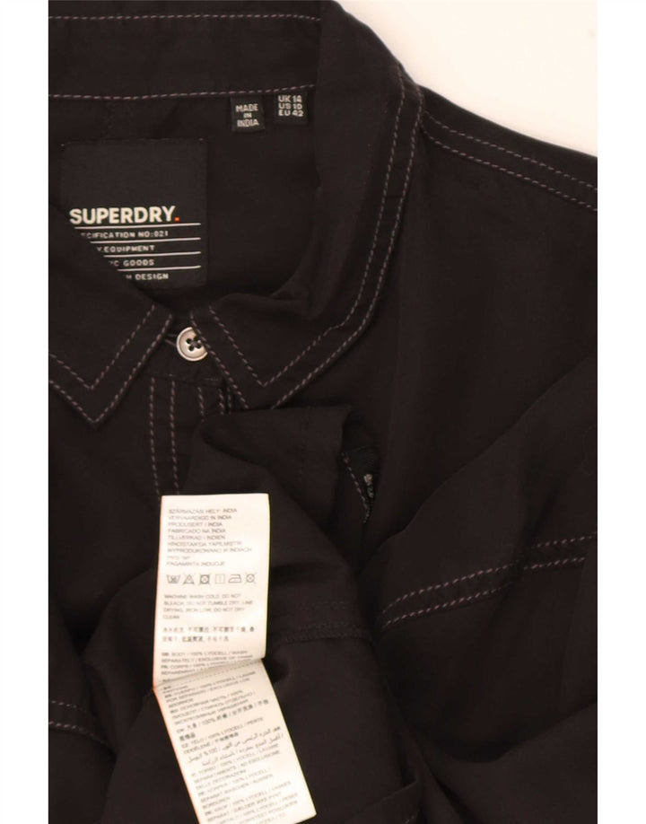 Женская рубашка оверсайз Superdry UK 14, большая, черная, лиоцелл
