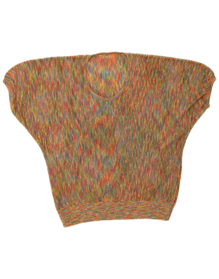 Винтажная женская блузка Top UK 12, средние разноцветные крапинки