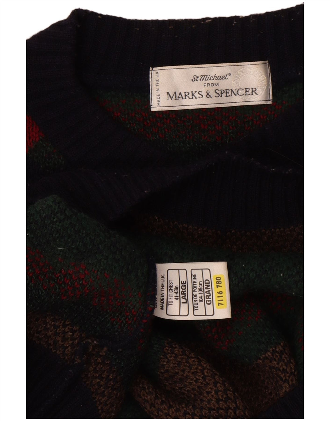 Мужской джемпер с круглым вырезом Marks & Spencer, большой разноцветный