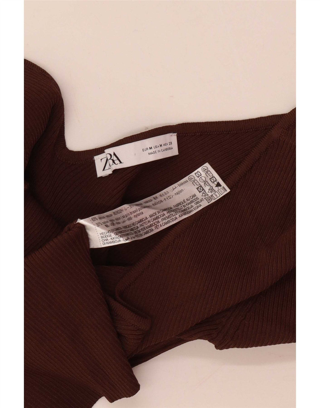 Женский топ на одно плечо Zara UK 12, средний коричневый вискоза