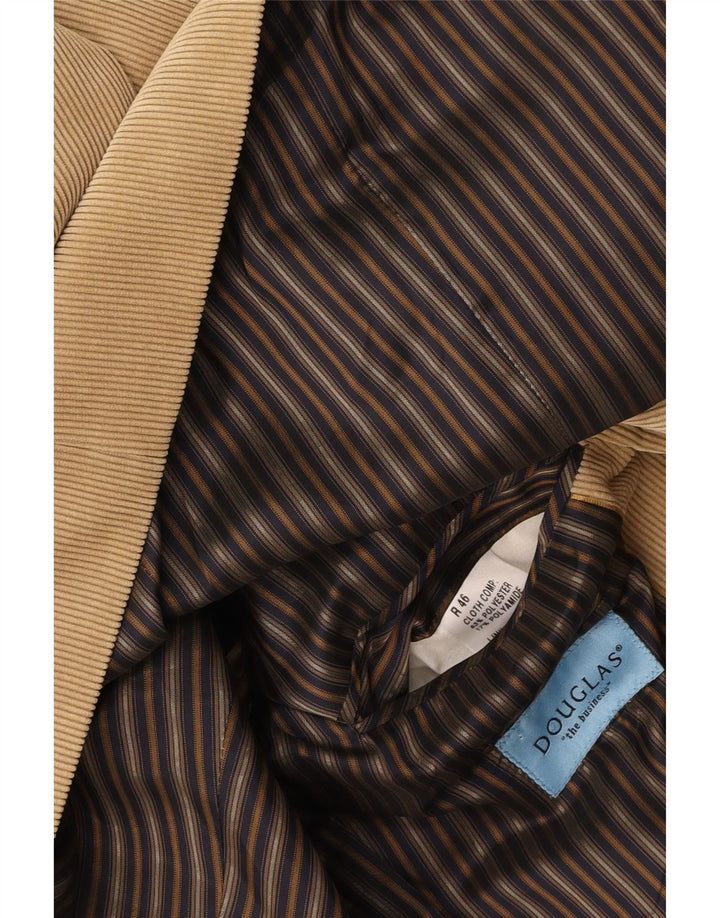 Мужской вельветовый пиджак DOUGLAS на 2 пуговицах IT 46 3XL Бежевый полиэстер