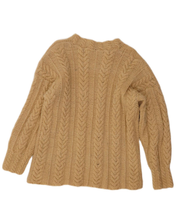 ВИНТАЖНЫЙ женский свитер с вырезом «лодочка», Великобритания, 14, большой, бежевый