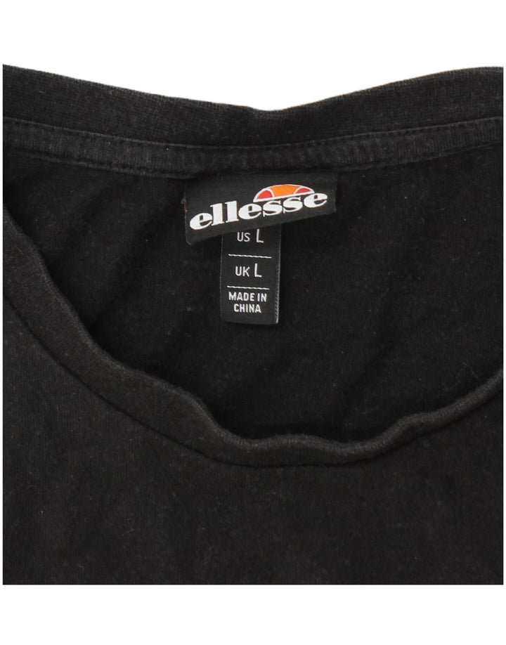 ELLESSE Мужская футболка с рисунком, большая черная