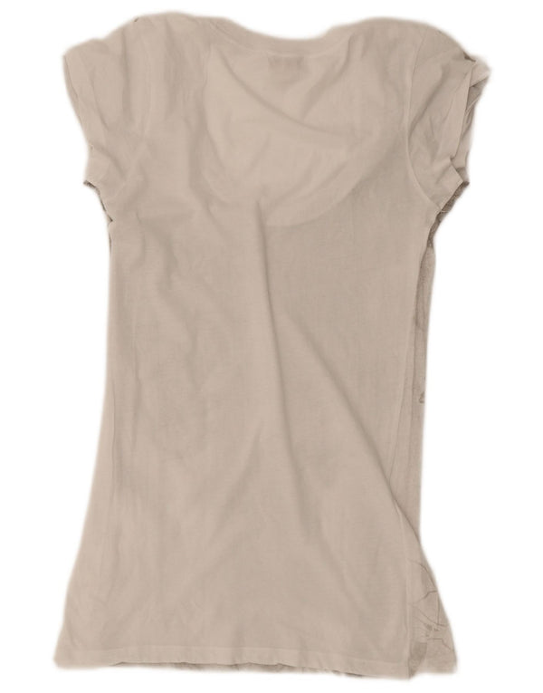 Женская футболка с рисунком Diesel Top UK 2 2XS Белая с цветочным принтом