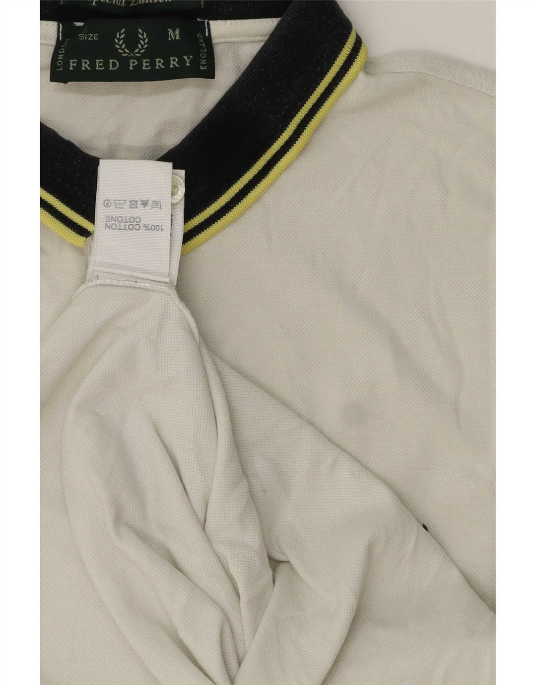 Мужская рубашка поло Fred Perry среднего размера, белый хлопок