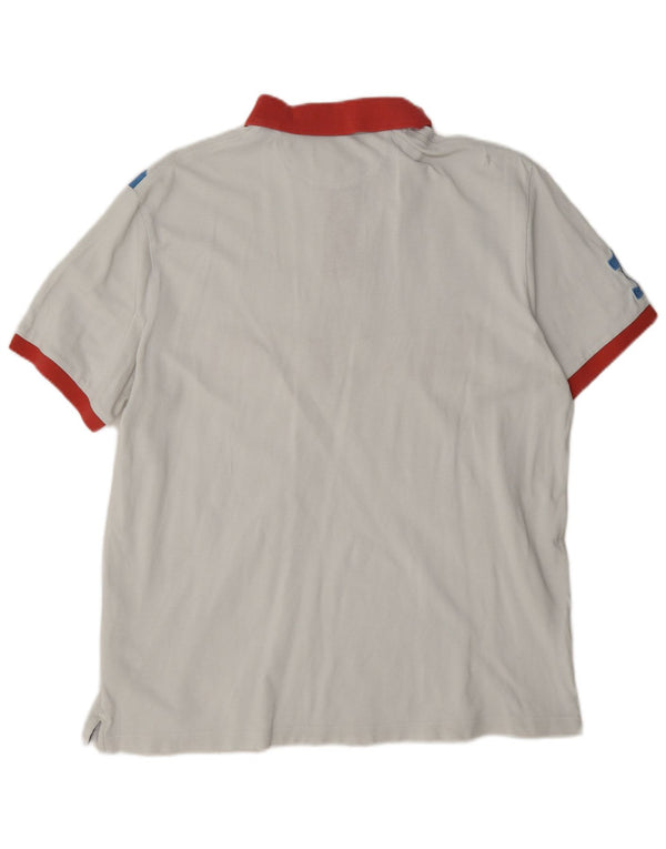 Hackett Mens Classic Fit Rugby Polo Shirt XL White Colourblock Cotton