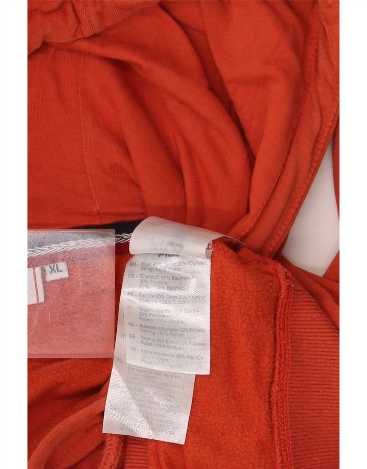 Мужской джемпер с капюшоном FILA XL, оранжевый, хлопок