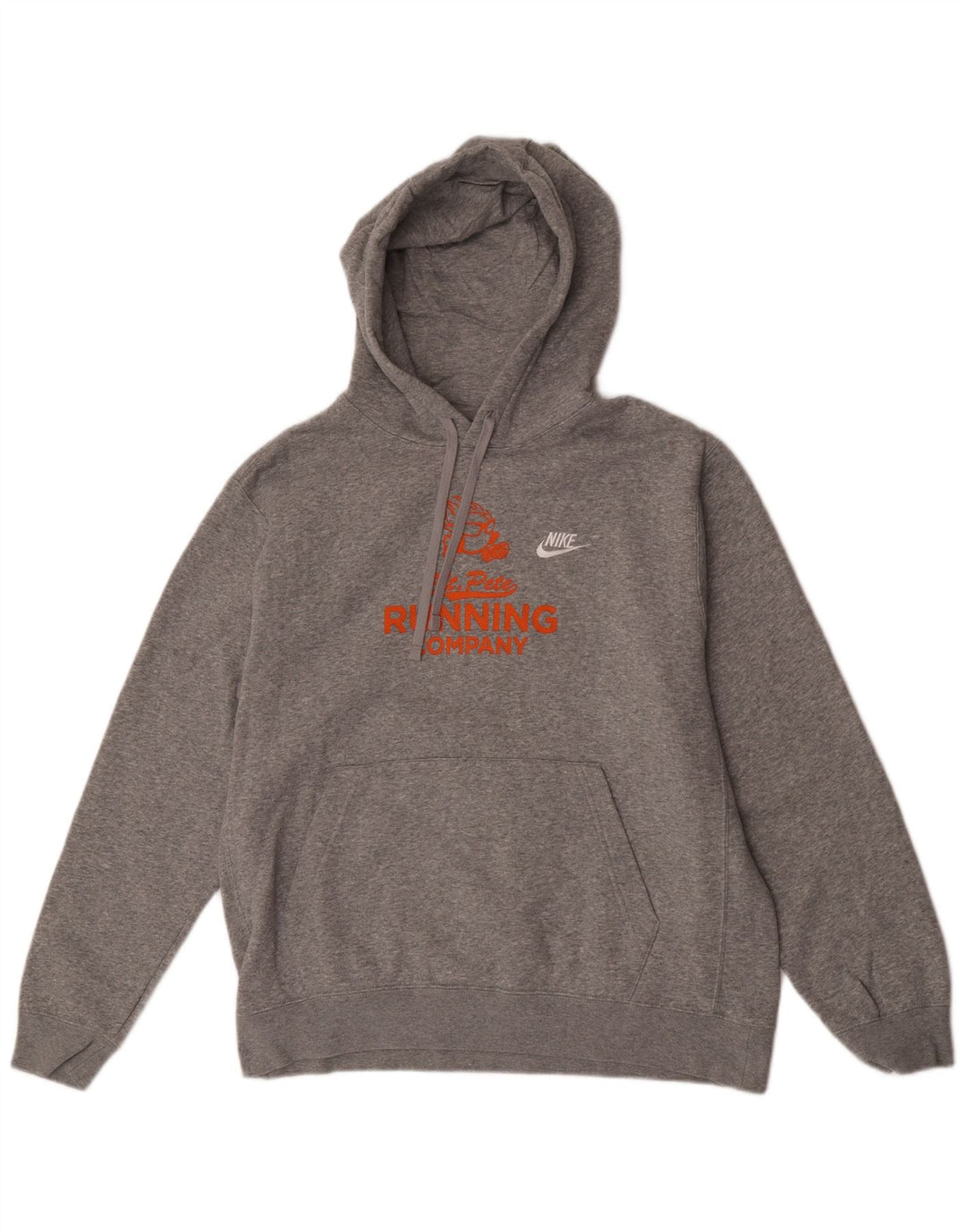 Мужской джемпер с капюшоном с графическим рисунком Nike, большой размер, серый, хлопковый