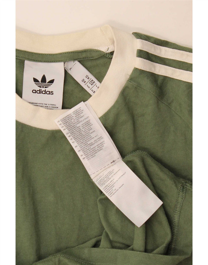 Мужская футболка Adidas Top среднего зеленого цвета из хлопка с цветными блоками
