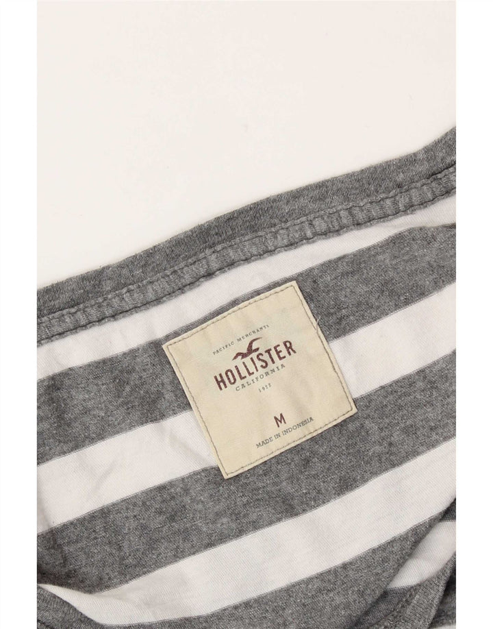 Женский топ Hollister с длинным рукавом UK 12, средний серый в полоску